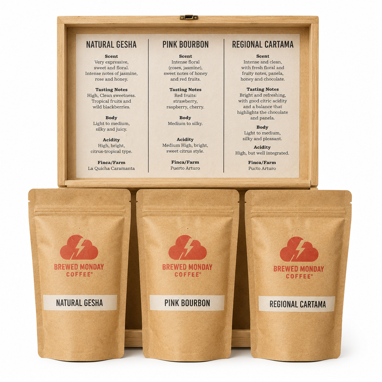 Colombian Specialty Coffee Gift Box – Gesha, Pink Bourbon & Cartama