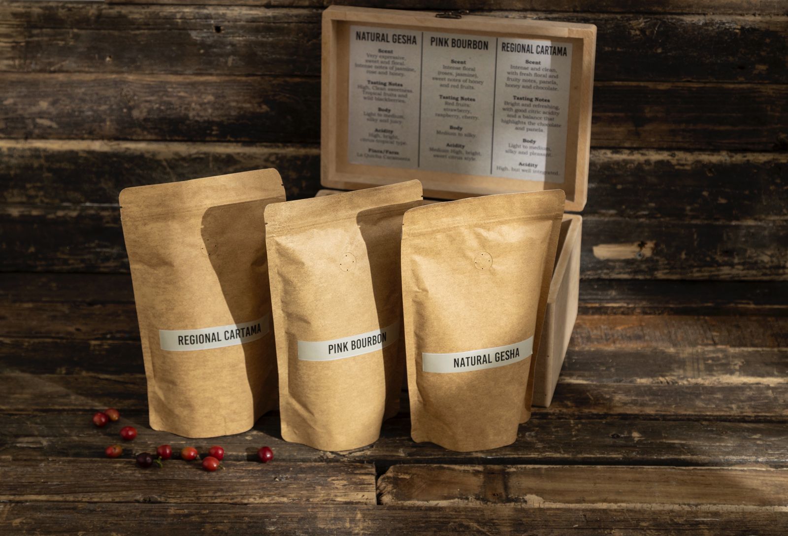 Colombian Specialty Coffee Gift Box – Gesha, Pink Bourbon & Cartama (Free Shipping)